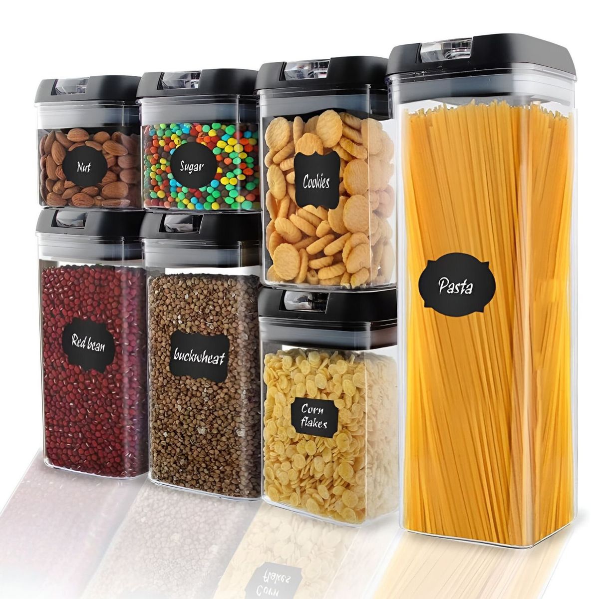 GENERICO - Pack de 7 Recipientes Comida Hermeticos Diferentes Tamaños