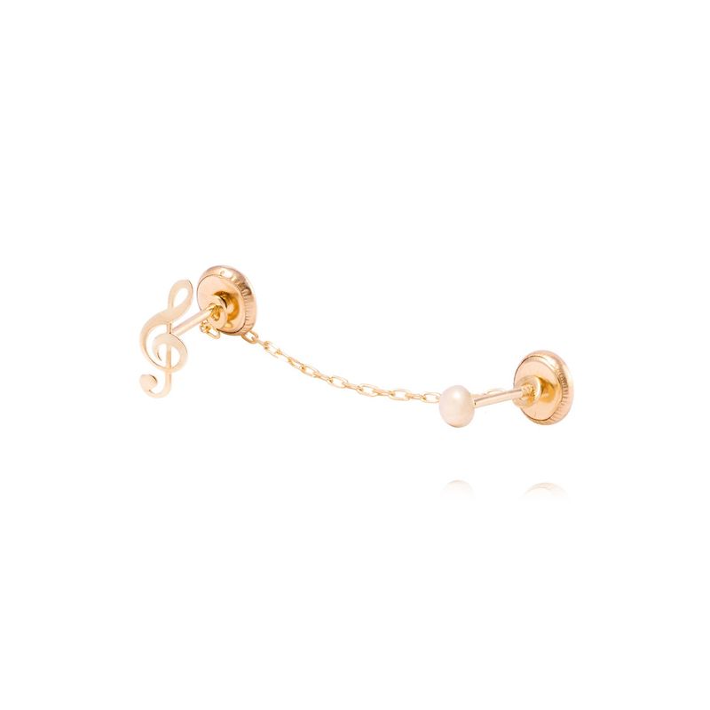 JB JOYAS BARON - Piercing de Oro de 9kt Nota musical con colgante