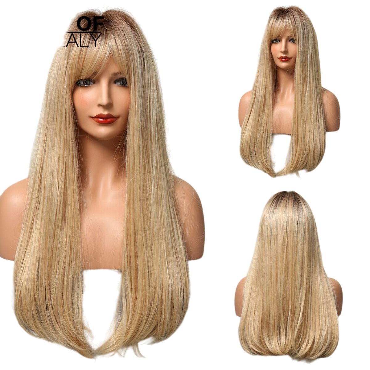 LUXURYJOYAS - Peluca De Encaje Pelo Natural 100% Real Rubio Extra