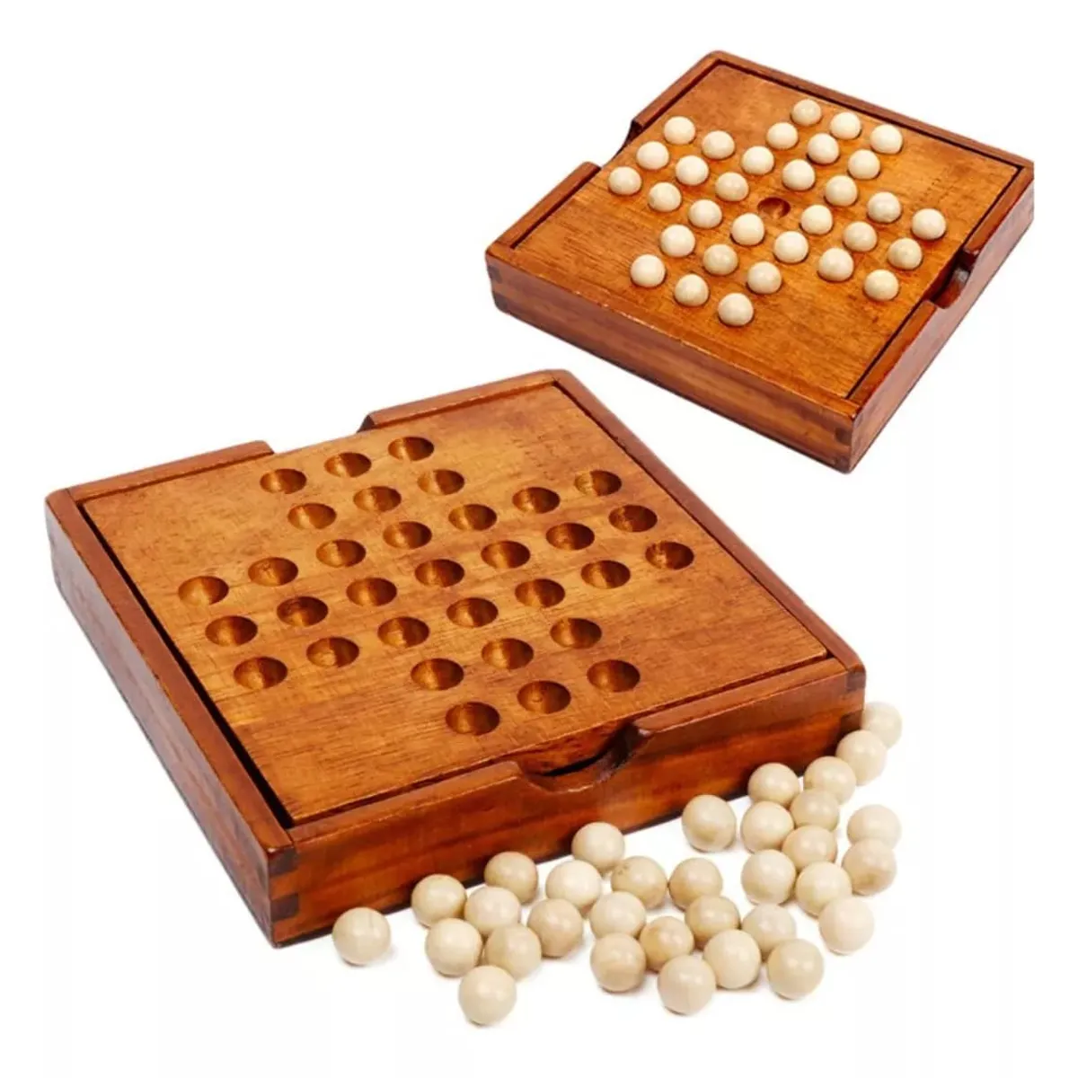 GENERICO - Juego De Mesa Solitario Madera Pasatiempos Tiempo Libre