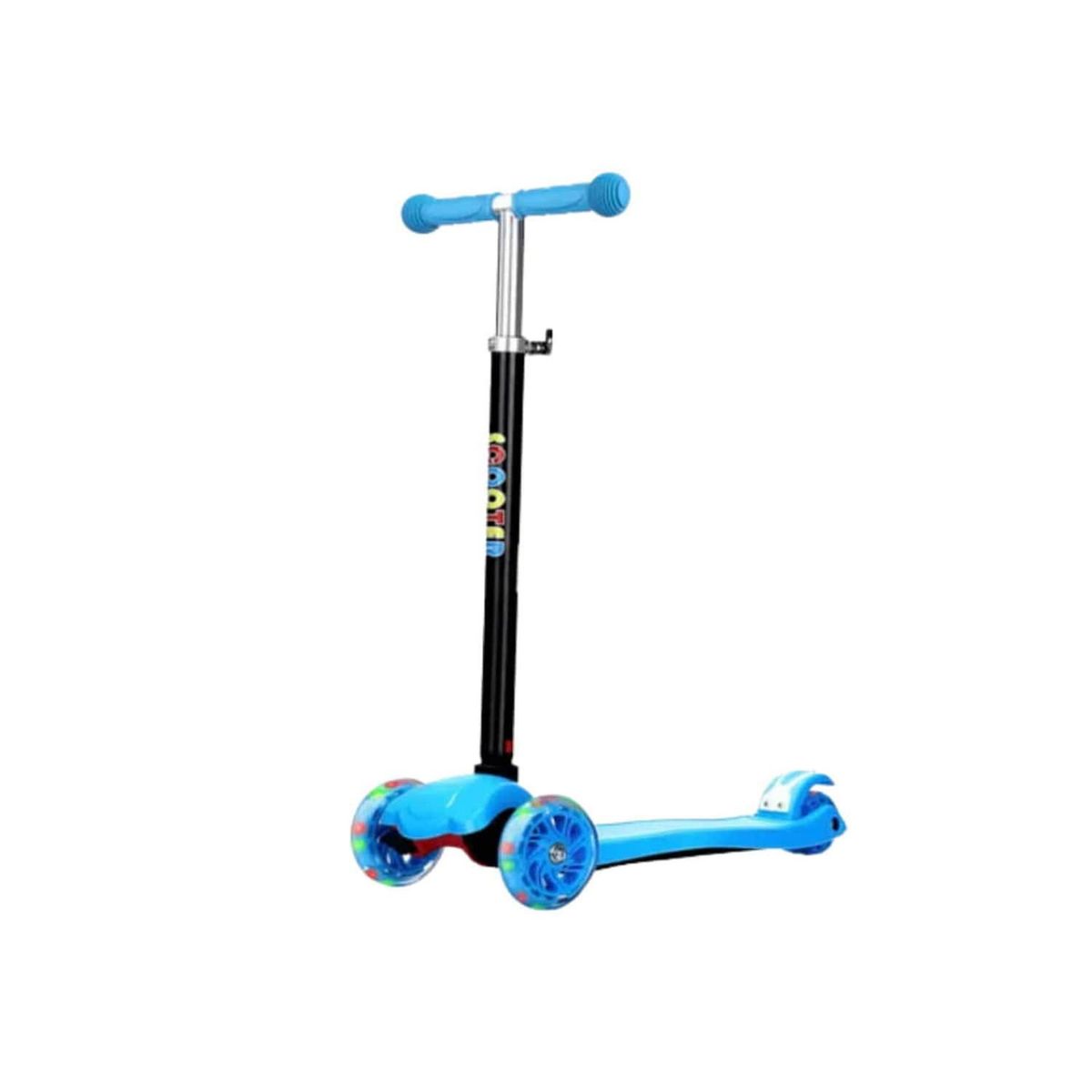 IMPORTCLICK - Scooter Monopatín 4 Ruedas Led Infantil Regulable Celeste