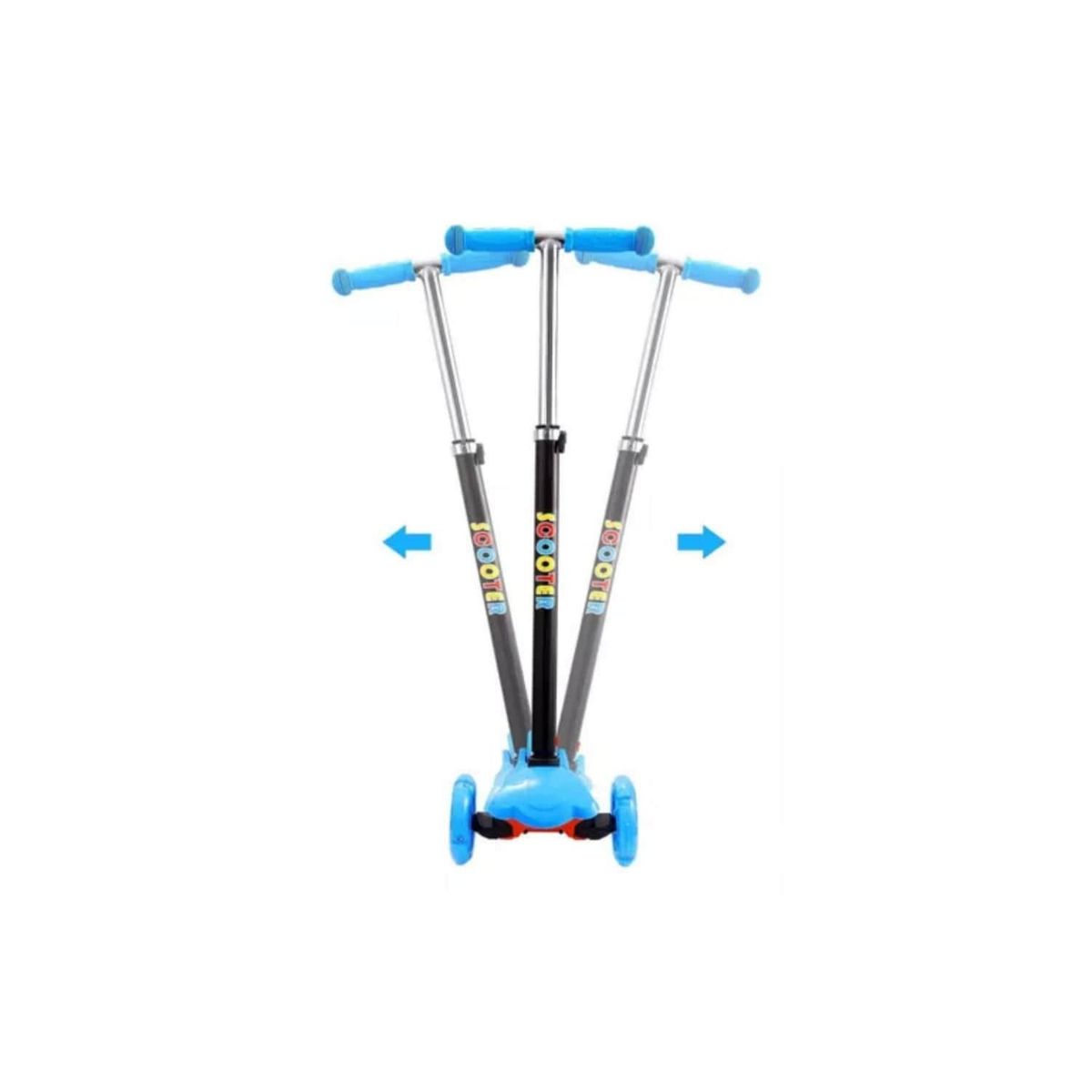 IMPORTCLICK - Scooter Monopatín 4 Ruedas Led Infantil Regulable Celeste