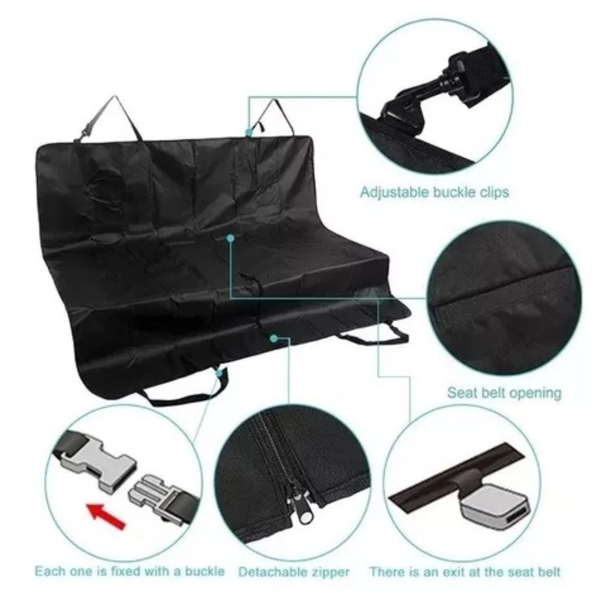 GENERICO - Lona Funda Manta Protectora Cubre Asiento Auto Para Perros Negro