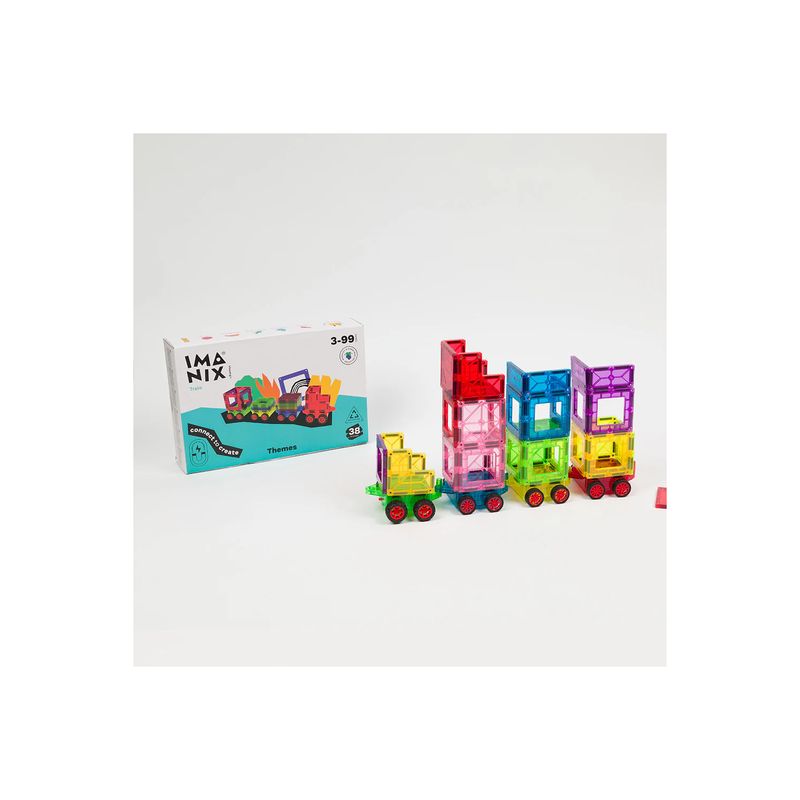 BRAINTOYS - Imanix Trenes 38 pcs Electronics Cars