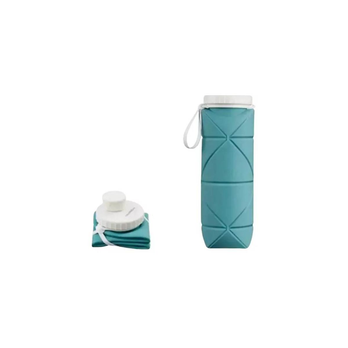 GENERICO - Botella Deportiva Plegable de Silicona 600 ML Color AZUL