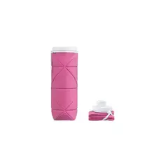 GENERICO - Botella Deportiva Plegable de Silicona 600 ML Color ROSADO