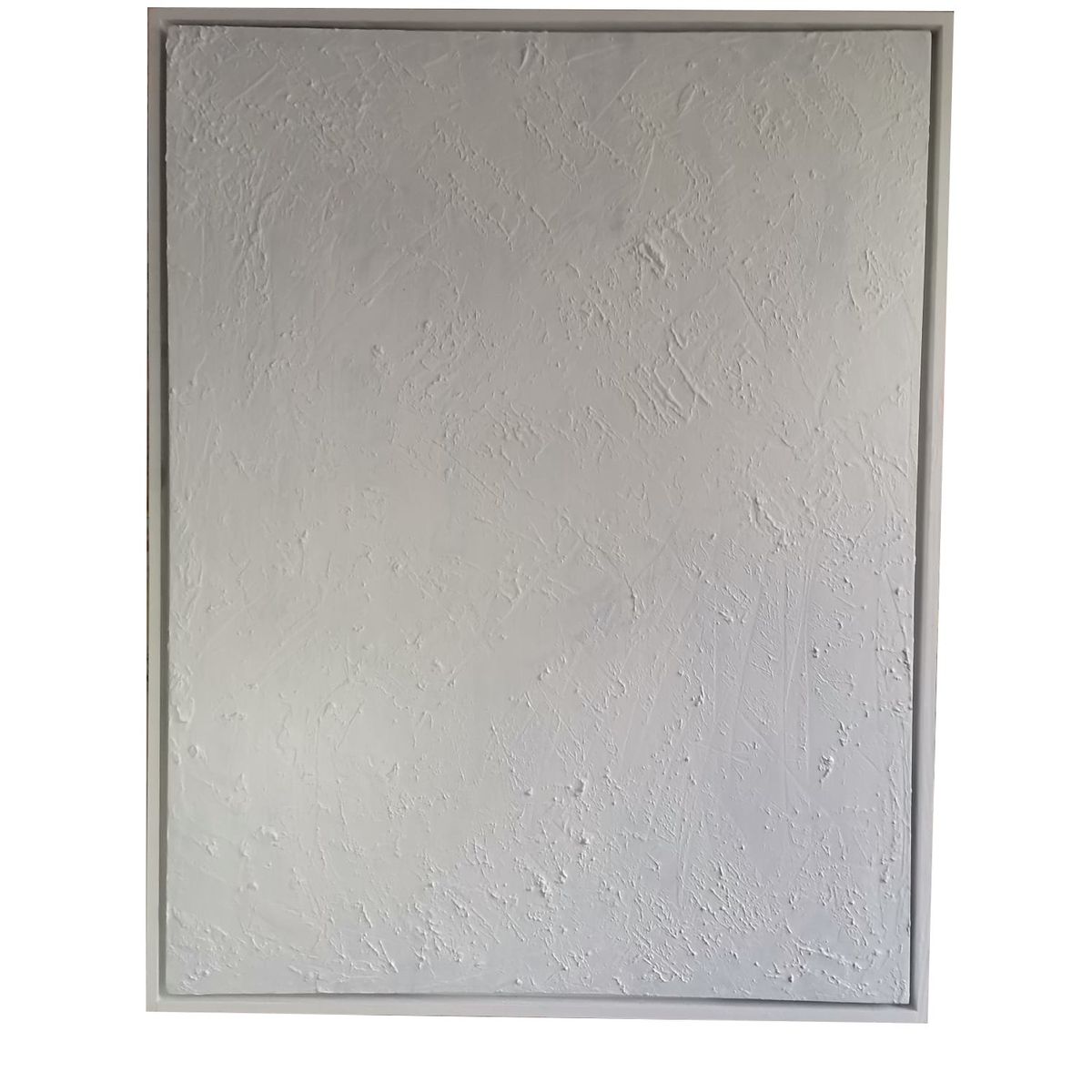 GENERICO - Cuadro Decorativo Abstracto Minimalista Texturizado Blanco Acrílico Pintado A Mano  Lienzo 90x70 cm