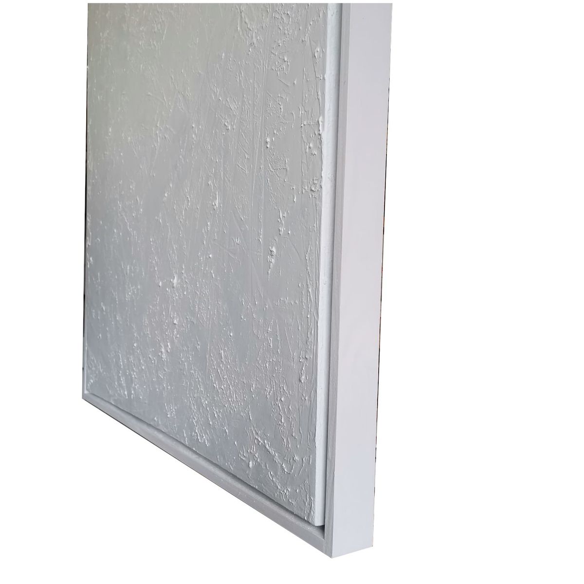 GENERICO - Cuadro Decorativo Abstracto Minimalista Texturizado Blanco Acrílico Pintado A Mano  Lienzo 90x70 cm