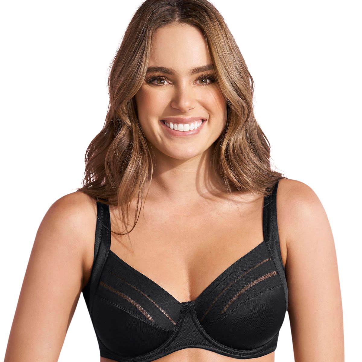 LEONISA - Sostén de buen cubrimiento ideal para busto pesado Natural Support 091008 Negro