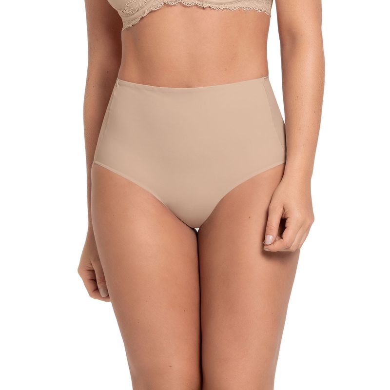 LEONISA - Calzón clásico efecto invisible de control fuerte en abdomen 012949 Beige
