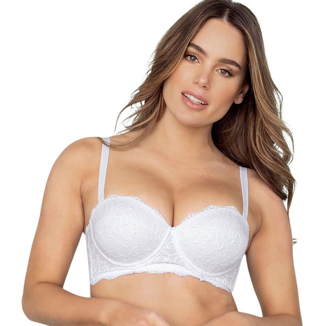 LEONISA - Sostén balconet de realce alto con máximo cubrimiento de espalda Special Fit 011877 Blanco