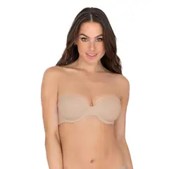LEONISA - Sostén strapless sin realce con más de 7 formas de uso 091075 Cafe Claro
