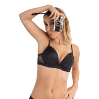 Sostén media copa con arco y base elaborada en encaje Sexy Essential 091077 Negro