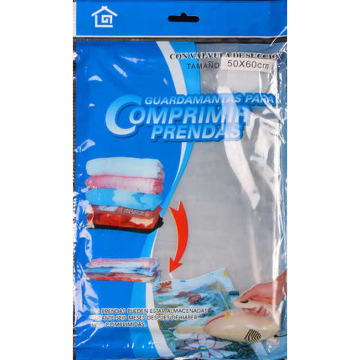 GENERICO - Set 3 Bolsas Al Vacio Para Guardar Comprimir Ropa 50X60