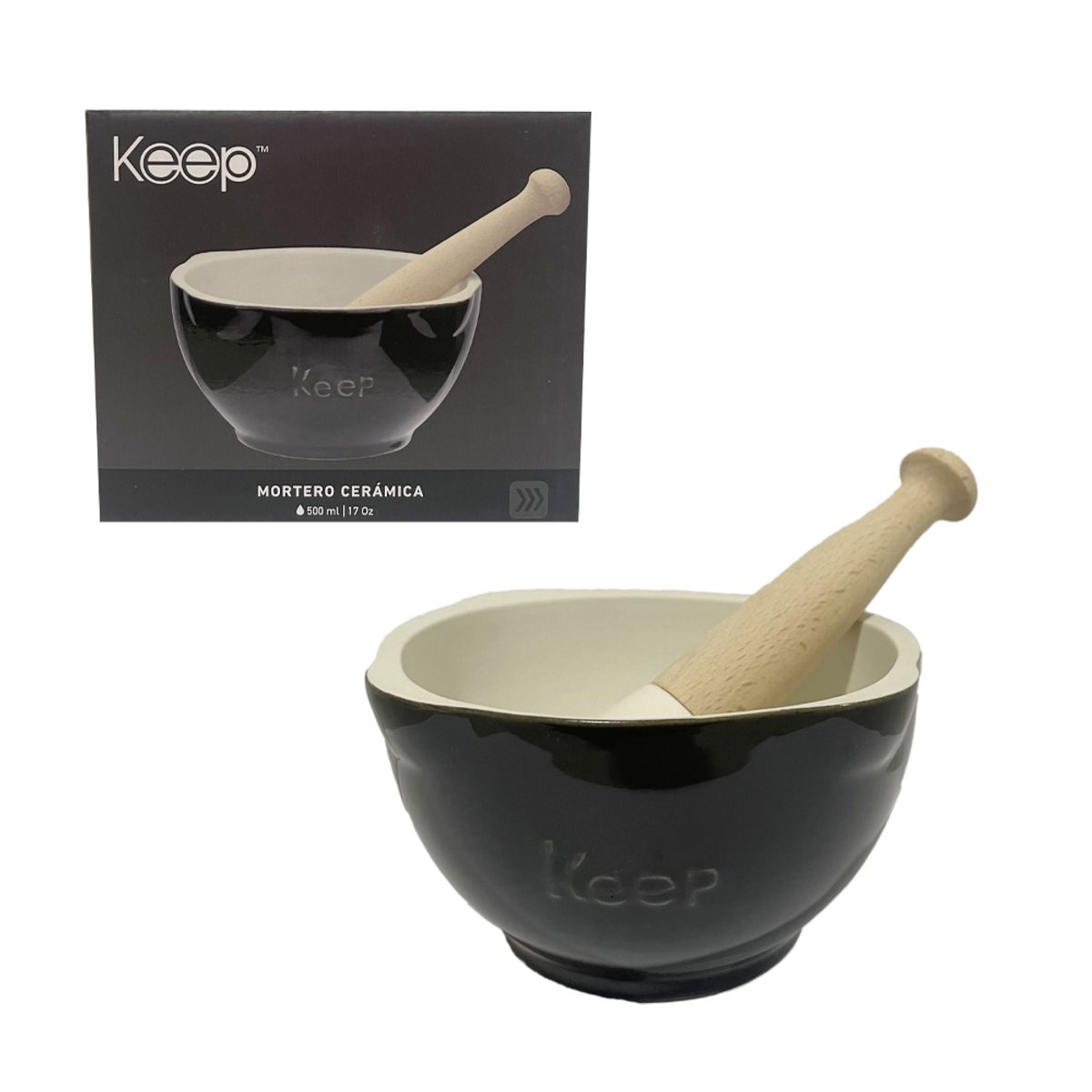 KEEP - Mortero De Ceramica Keep Negro