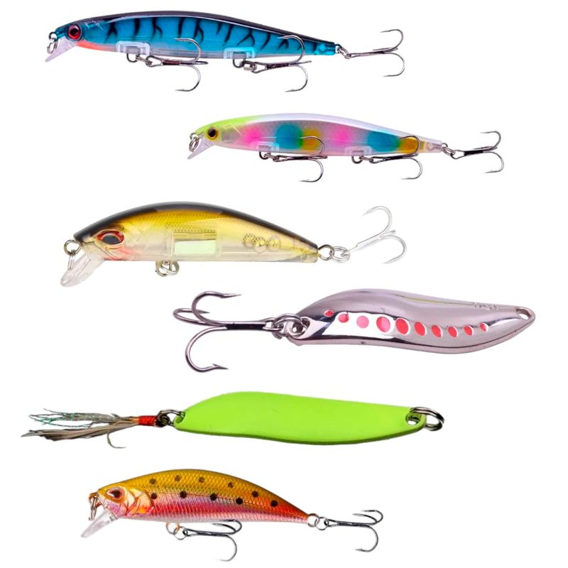 GENERICO - Pack 6 Señuelos Para Pesca De Rio, Trucha Y Salmon