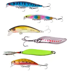 GENERICO - Pack 6 Señuelos Para Pesca De Rio, Trucha Y Salmon