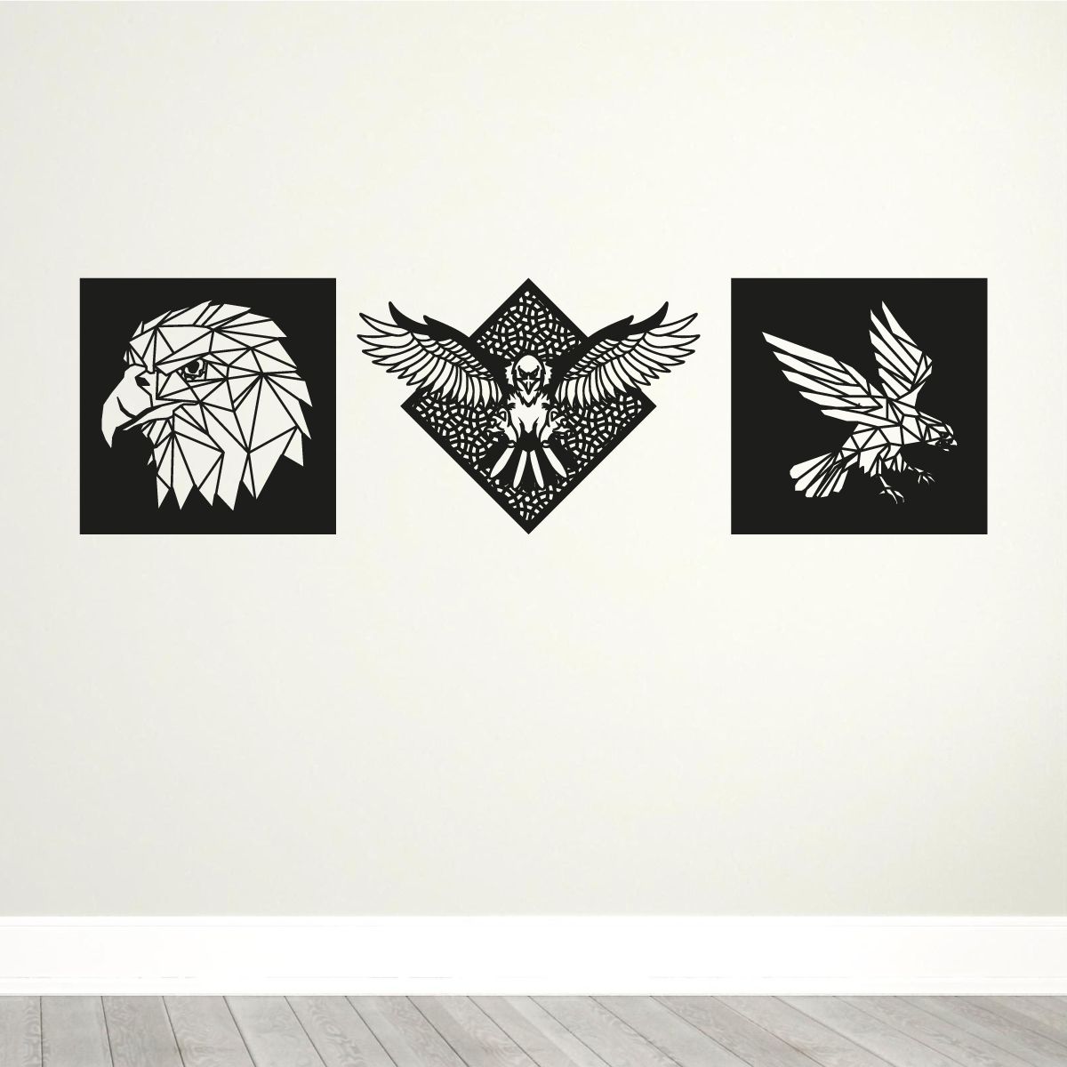 GENERICO - Cuadro Decorativo Aguila Triptico Mdf 3mm Animal