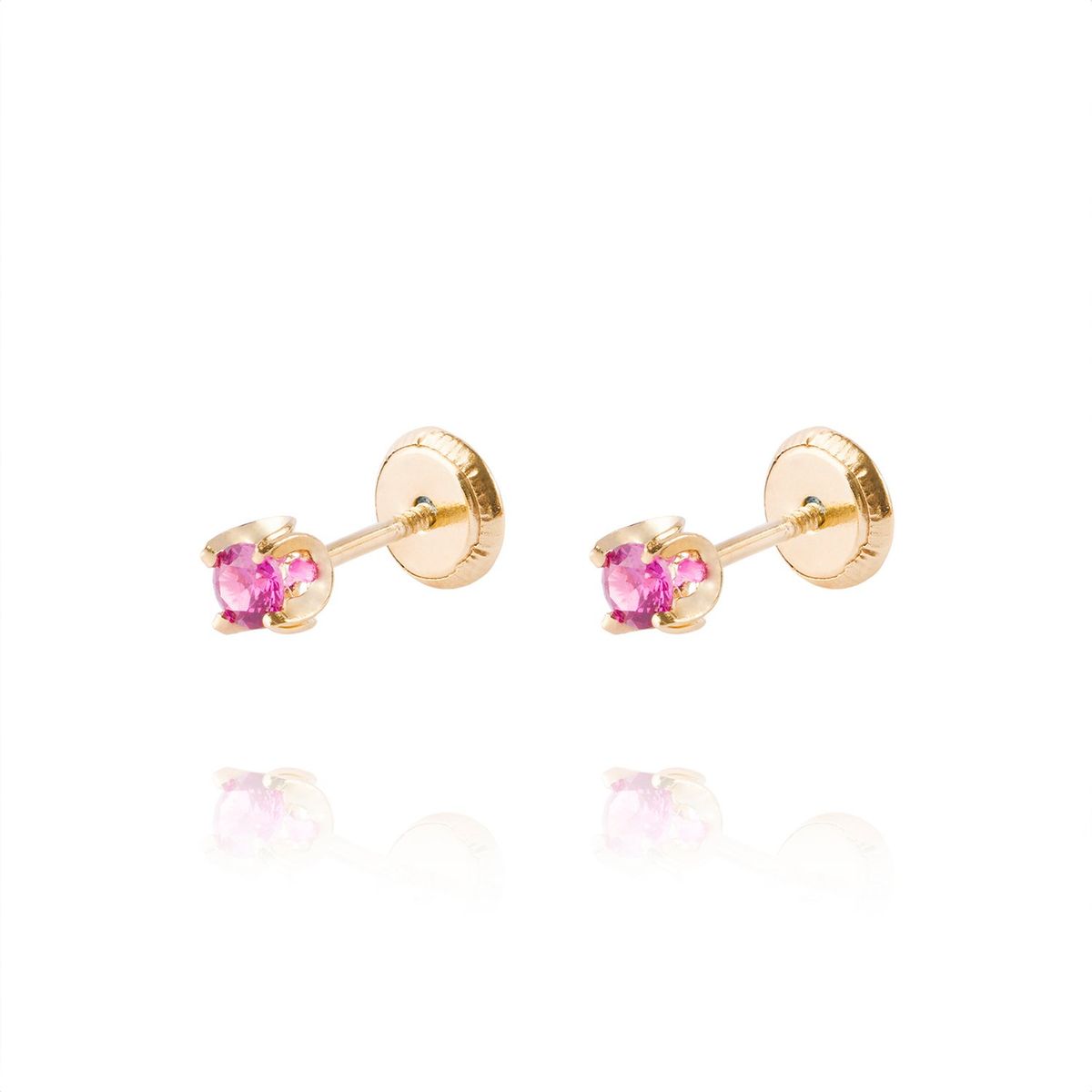 JB JOYAS BARON - Aros de Oro 18kt Rubí 3MM