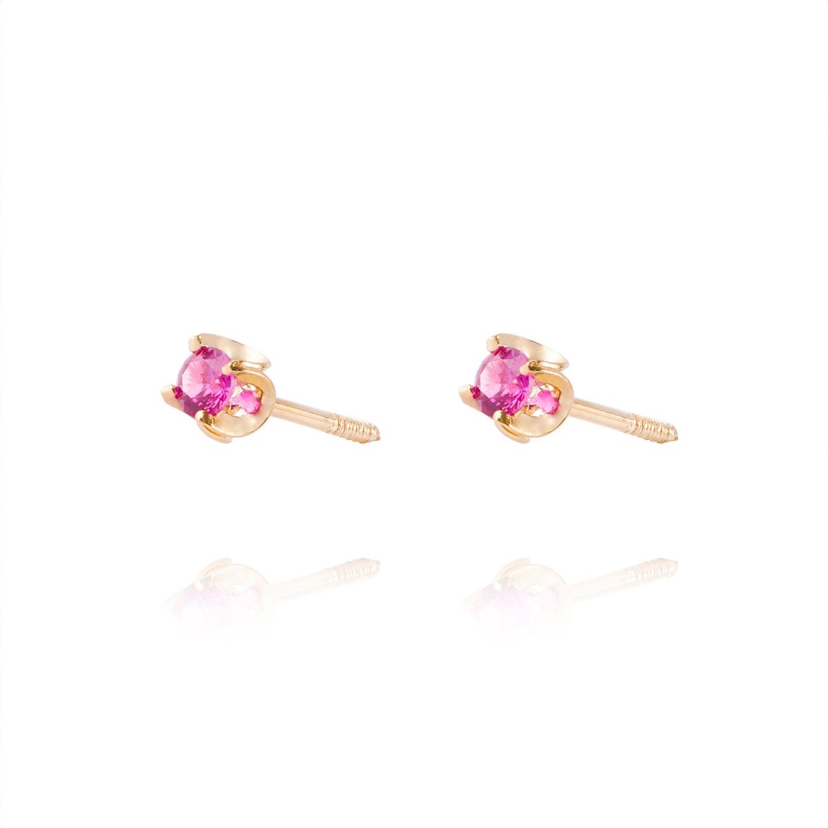 JB JOYAS BARON - Aros de Oro 18kt Rubí 3MM
