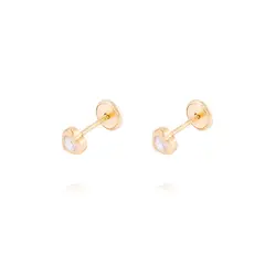 JB JOYAS BARON - Aros de Oro 18kt Corazón Circón