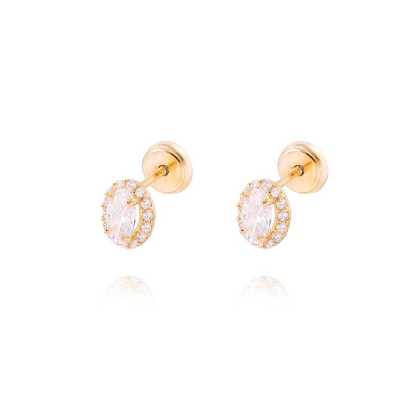 JB JOYAS BARON - Aros de Oro de 18kt Circón grande