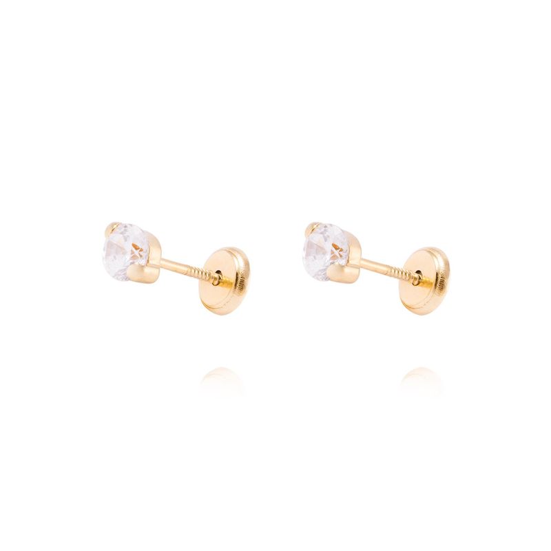 JB JOYAS BARON - Aros de Oro de 18kt Circón 4mm