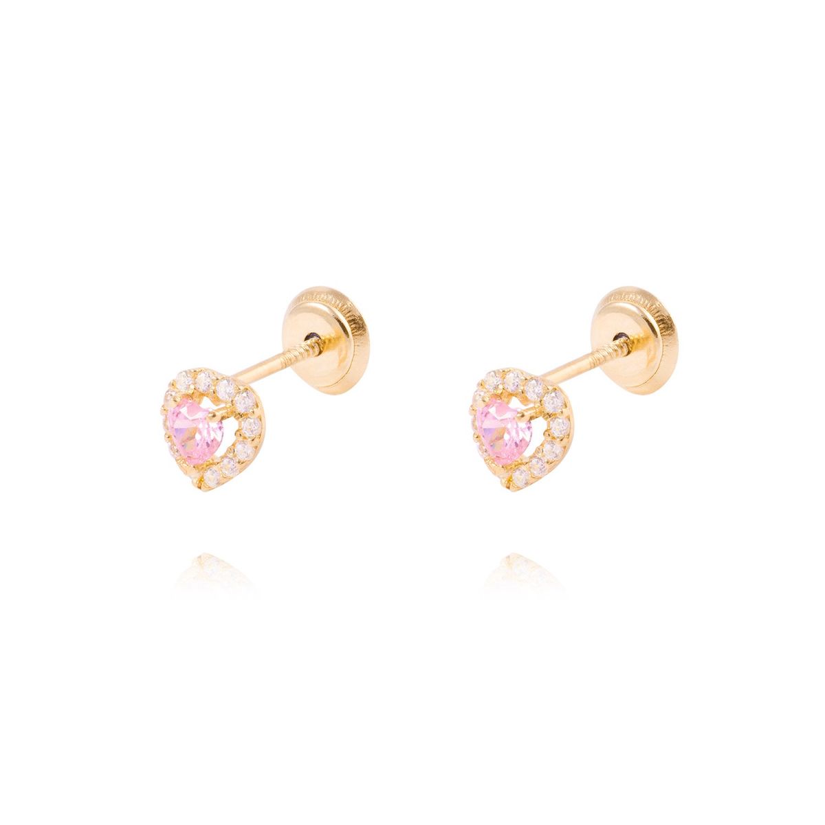 JB JOYAS BARON - Aros de Oro de 18kt Corazón de Rosa Francia
