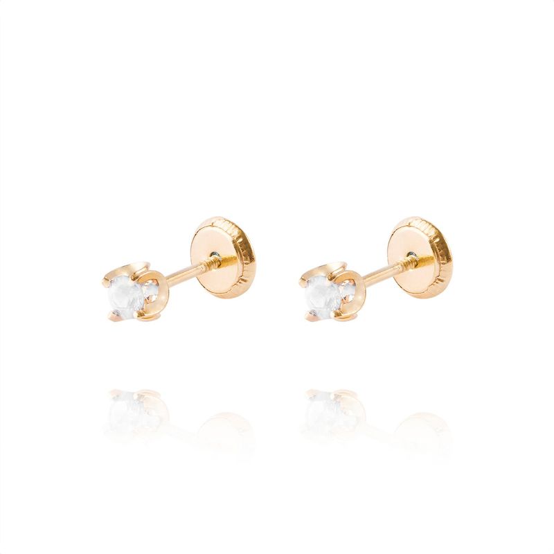 JB JOYAS BARON - Aros de Oro 18kt Circón 3MM