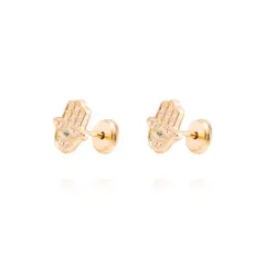 JB JOYAS BARON - Aros de Oro de 18kt Mano de Fatima