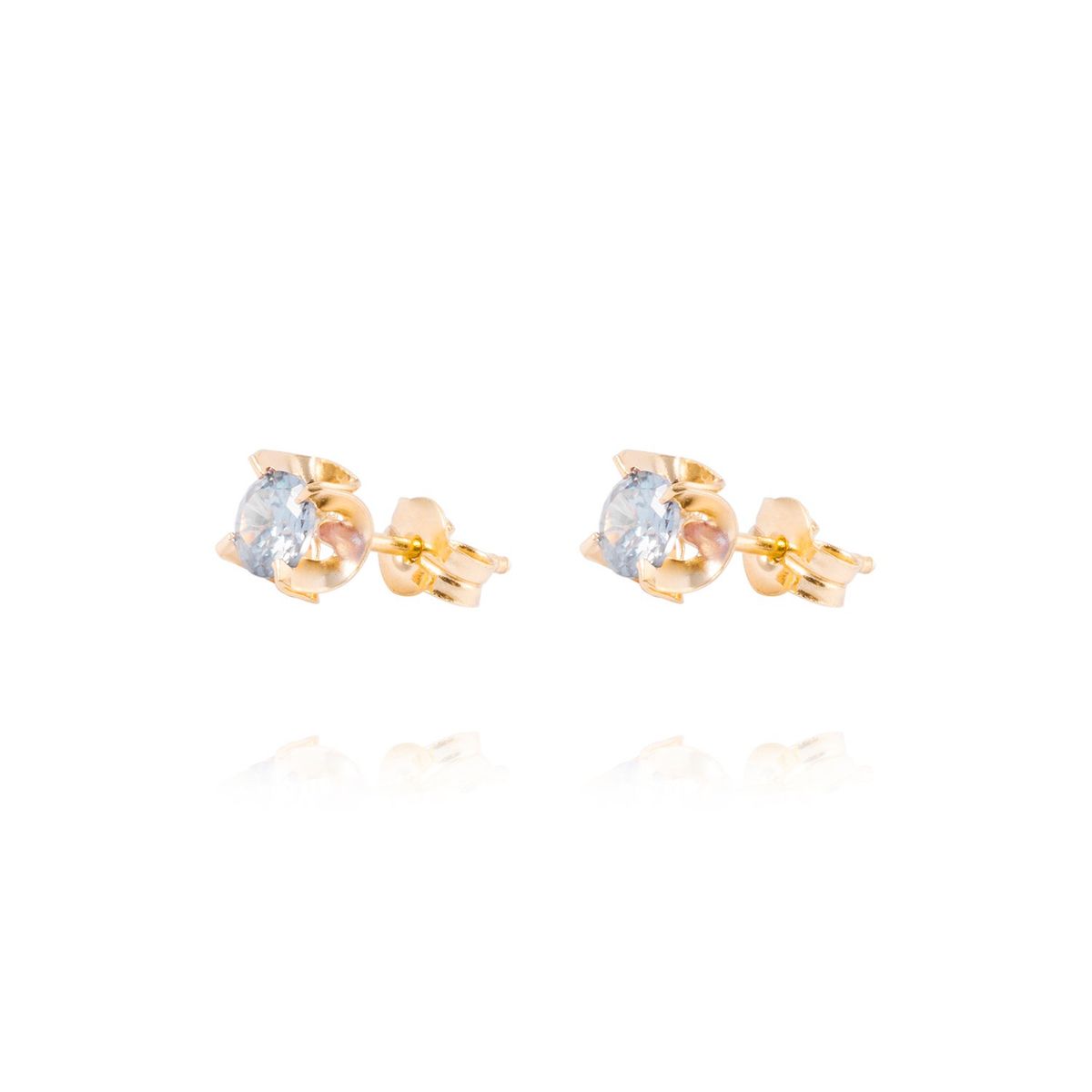 JB JOYAS BARON - Aros de Oro 18kt Aquamarine 4MM
