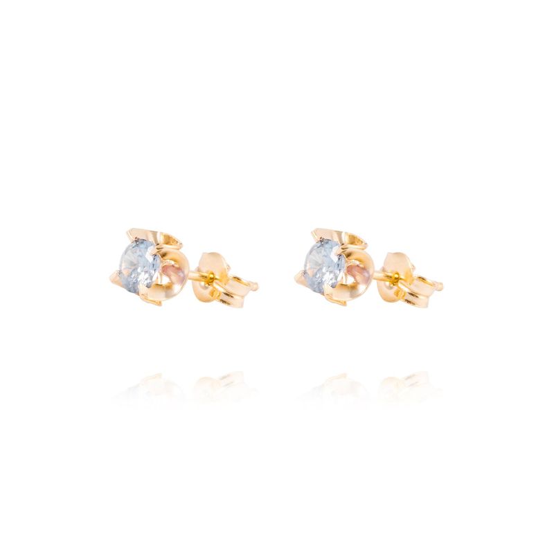 JB JOYAS BARON - Aros de Oro 18kt Aquamarine 4MM