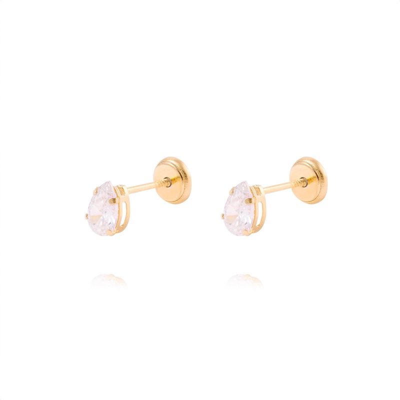JB JOYAS BARON - Aros de Oro de 18kt Circón 4X6