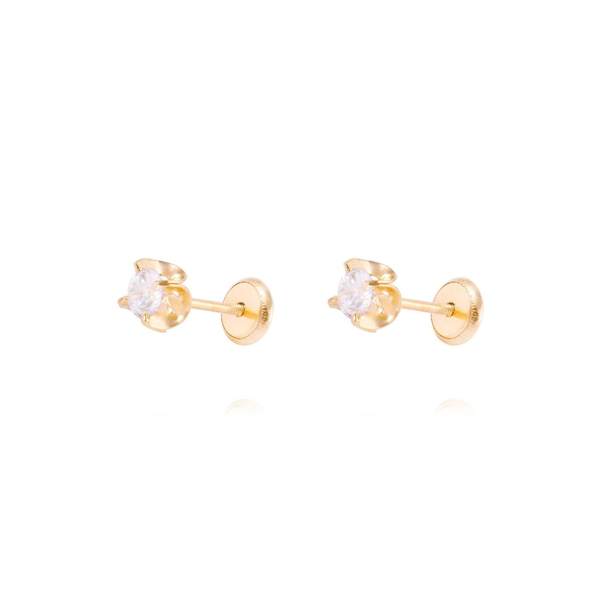 JB JOYAS BARON - Aros de Oro 18kt Circón 3,5MM