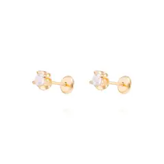 JB JOYAS BARON - Aros de Oro 18kt Circón 3,5MM