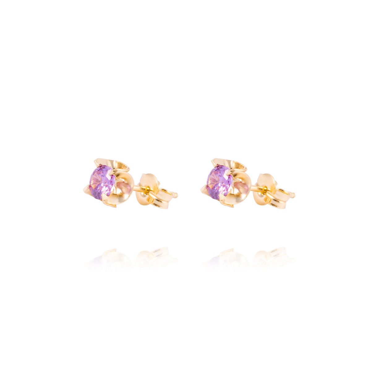 JB JOYAS BARON - Aros de Oro 18kt Amatista 4MM