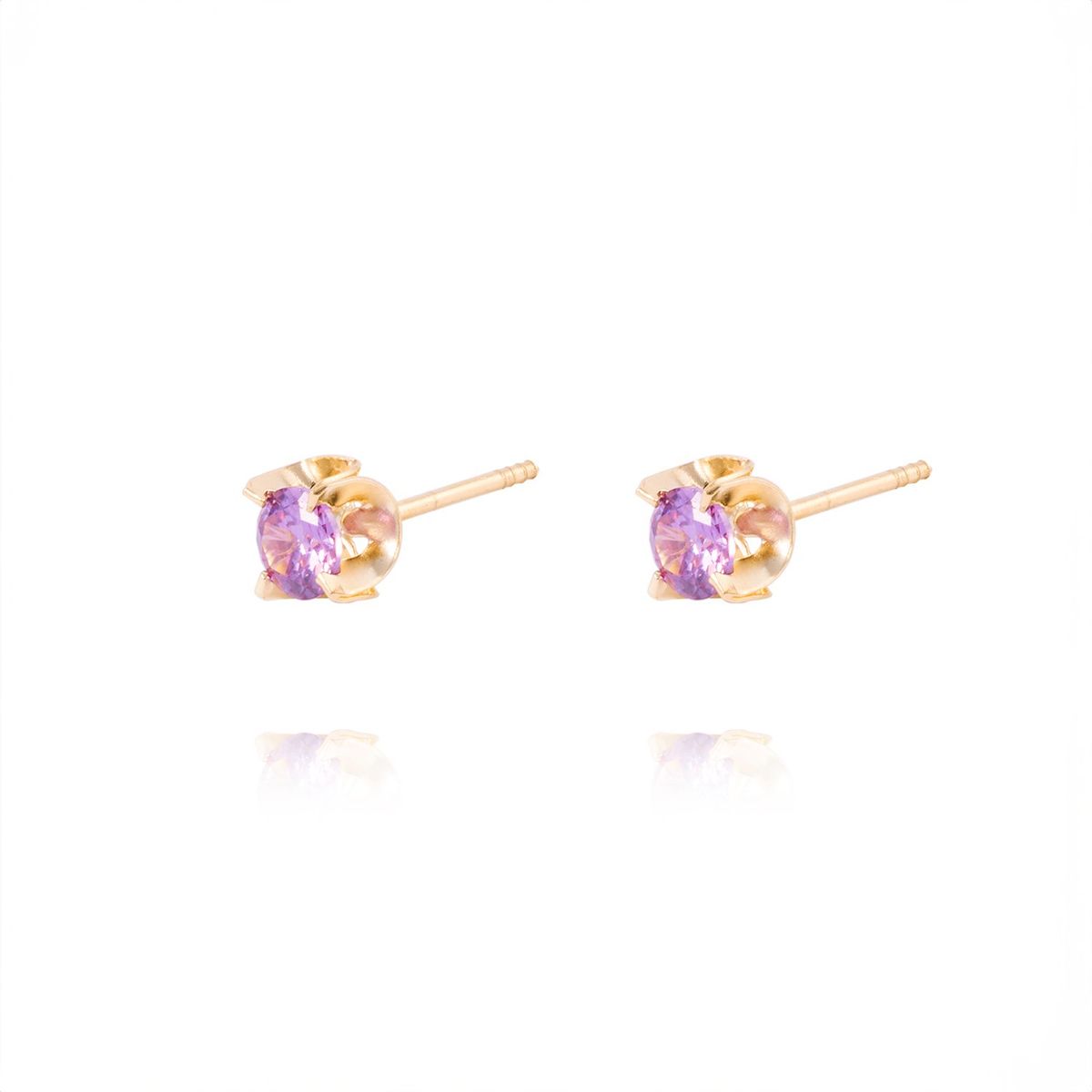 JB JOYAS BARON - Aros de Oro 18kt Amatista 4MM