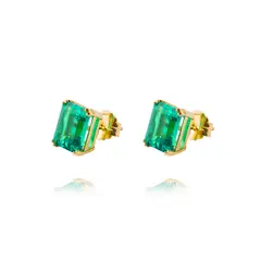 JB JOYAS BARON - Aros de Oro de 18kt con Esmeraldas Naturales
