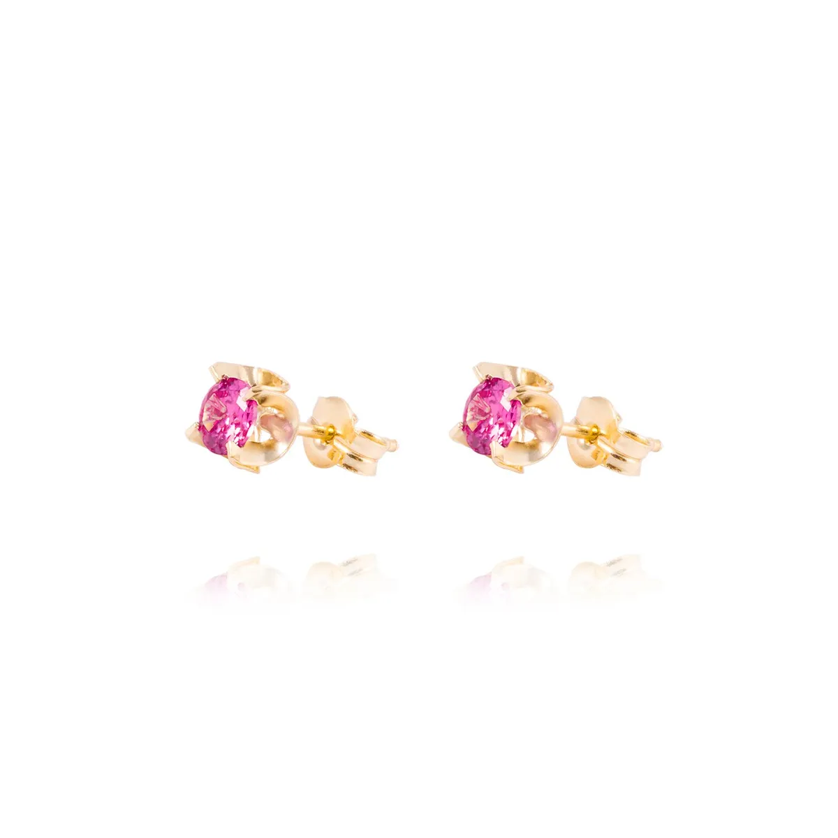 JB JOYAS BARON - Aros de Oro 18kt Rubí 4MM
