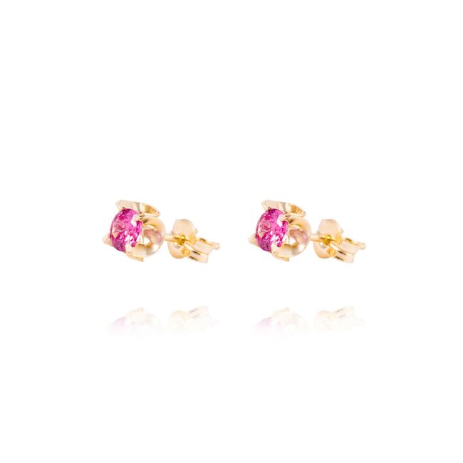 JB JOYAS BARON - Aros de Oro 18kt Rubí 4MM