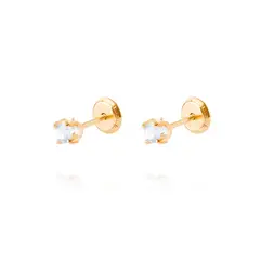 JB JOYAS BARON - Aros de Oro 18kt Aquamarine 3MM