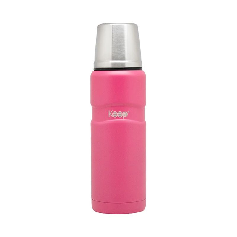 KEEP - Termo Ergo Negro 500ml Keep Acero Inoxidable Pico Cebador Rosa