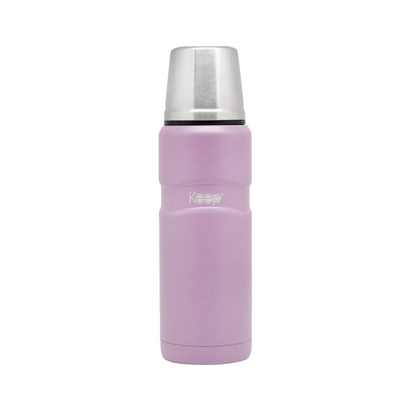 KEEP - Termo Ergo Negro 500ml Keep Acero Inoxidable Pico Cebador lila