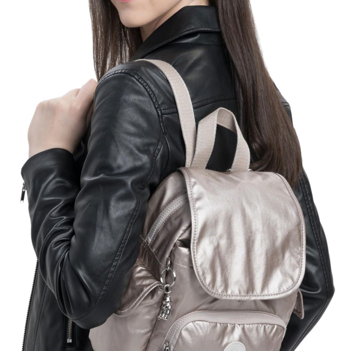 KIPLING - Mochila City Pack Mini Mujer Plateado