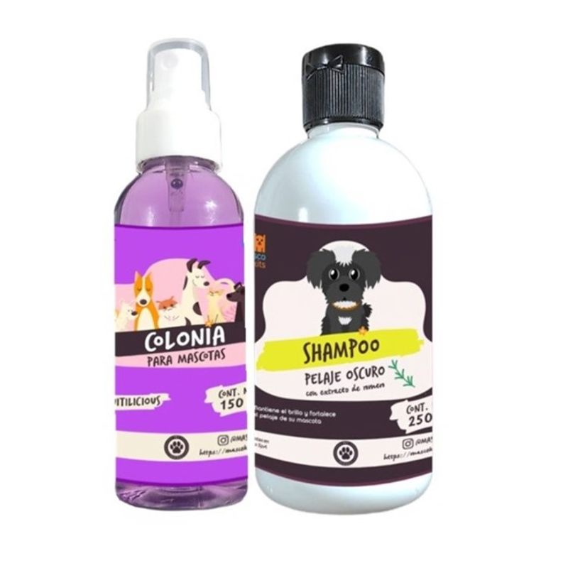 MASCOKITS - Colonia Para Perro  Perrito Sin Alcohol 150ml Shampoo Oscuro