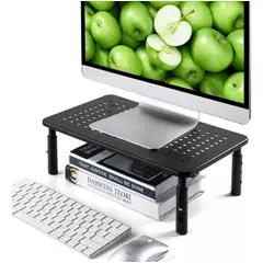 GENERICO - Soporte alzador Monitor, Notebook, PC, Impresora. 3 Niveles