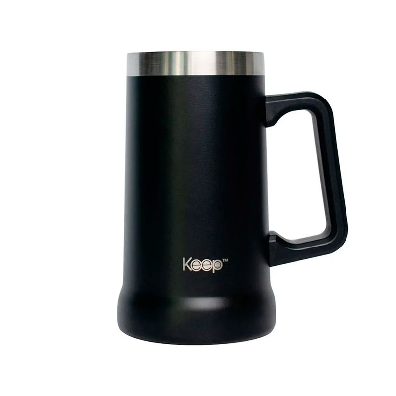 KEEP - Vaso Shopero 700ml Keep Insulado Doble Pared Acero Inox Negro