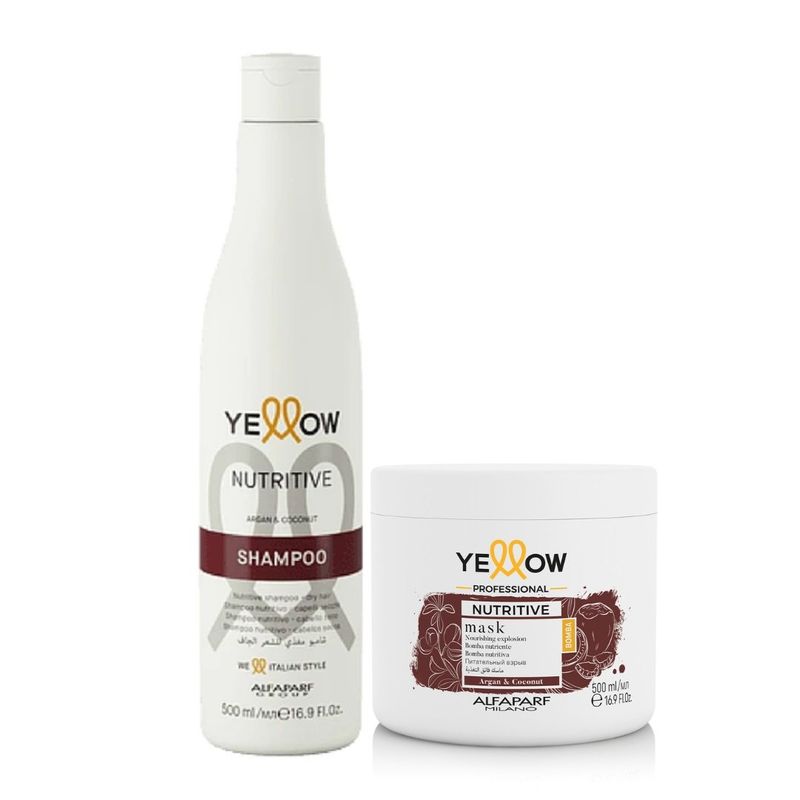 ALFAPARF MILANO - KIT SHAMPOO + MASCARILLA 500 ml YELLOW NUTRITIVE ALFAPARF CABELLO SECO