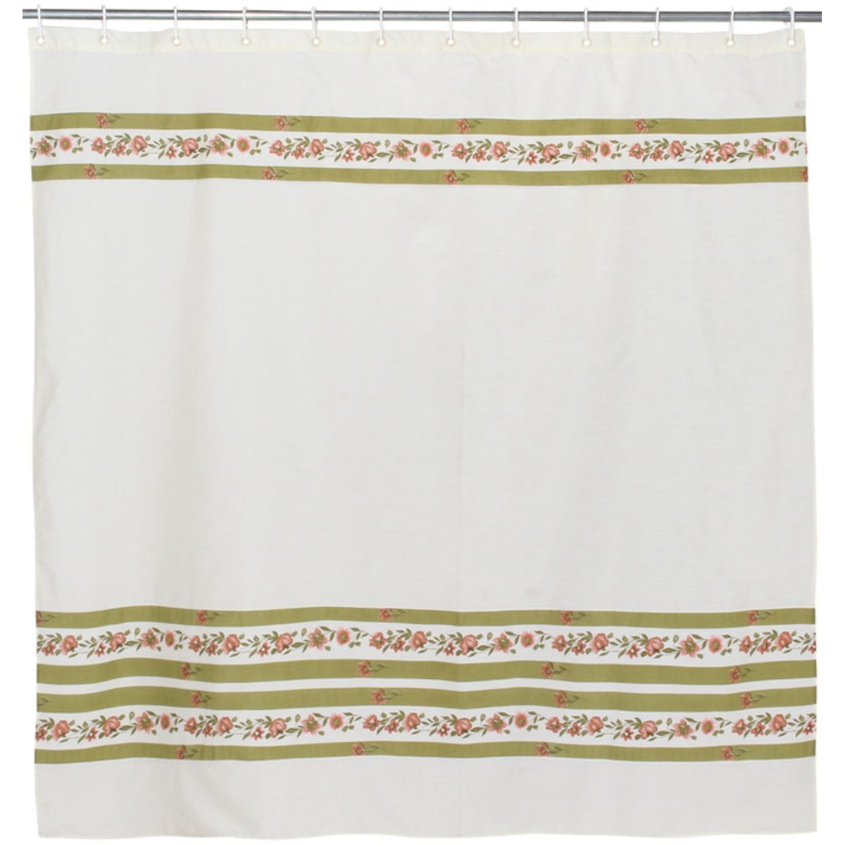 GENTILE - Cortina de baño  200 x 200 cms Crudo Flores