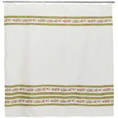 GENTILE - Cortina de baño 200 x 200 cms Crudo Flores